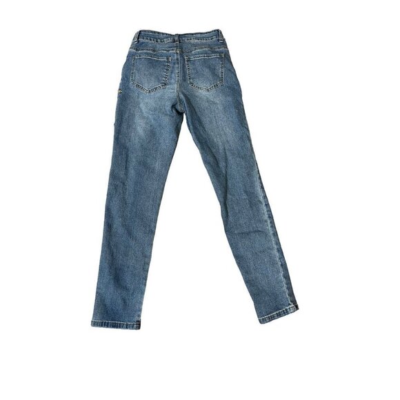 Western Tantrums Blue Denim Jeans Embroidered Floral Sz 4 - Picture 2 of 6